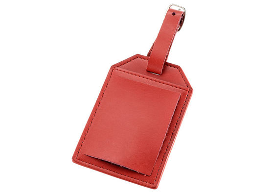 La maleta de cuero del viaje de la PU del rectángulo marca etiquetas del bolso con etiqueta que la maleta marca con etiqueta con la correa de la hebilla
