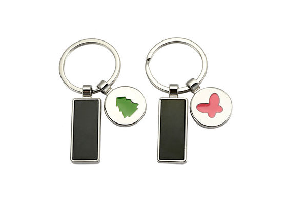 Cuerpo pendiente de encargo del rectángulo de Logo Metal Keychain Holder Cute de la promoción