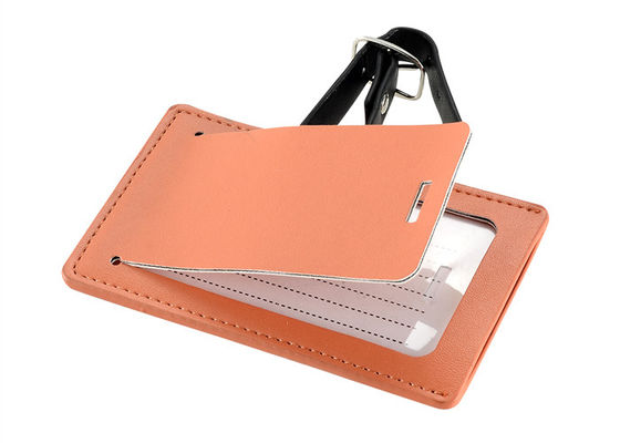 La etiqueta de cuero del equipaje del viaje de la PU modificó la impresión de pantalla para requisitos particulares de seda Logo Baggage Tag