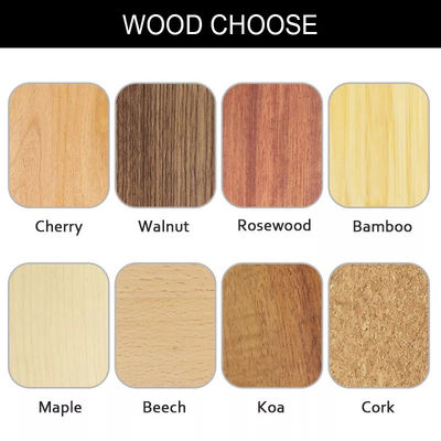 Llaveros de madera de cuero adaptables que graban - madera de haya de la nuez