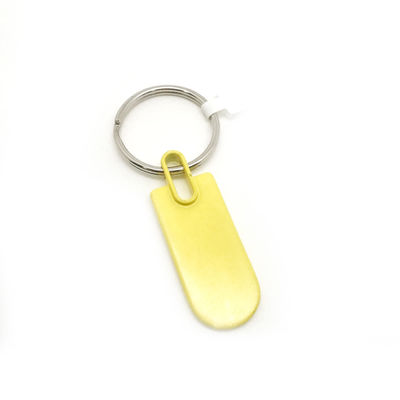 Soportador de llavero de aleación de zinc color amarillo 19x79x6mm