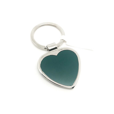 Contenedor de llavero de metal de color verde de plata 36x69x6mm