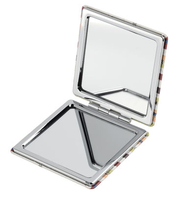 Espejo de bolsillo redondo con logotipo de doble cara 1x/2x PU Color disponible