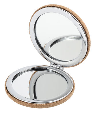 Custom PU Logotipo de doble cara Pocket Mirror Compacto Plegable para la belleza en movimiento