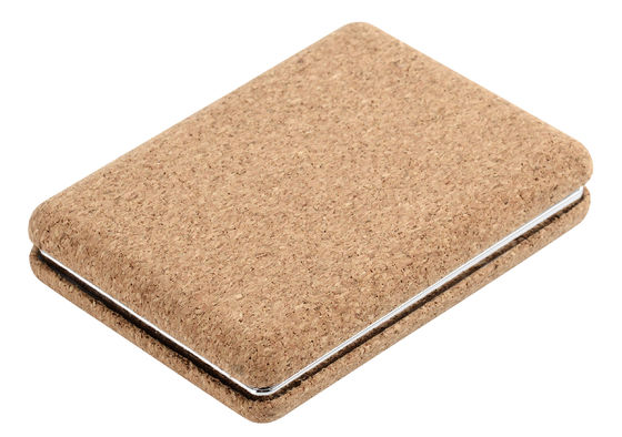Espejo de bolsillo plegable compacto de doble cara de PU en Polybag
