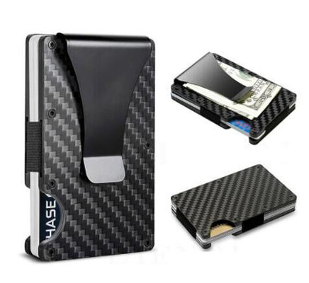 Cartera de aluminio PU para tarjetas de crédito Cartera de bloqueo de RFID para 8-10 tarjetas