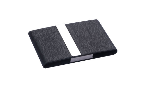 Portador de tarjetas de visita de metal rectangular para hombres y mujeres paquete de cierre rápido