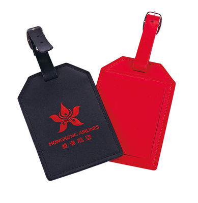Logotipo personalizado etiqueta de equipaje de PU con correa de abrazadera segura Regalo económico para viajeros