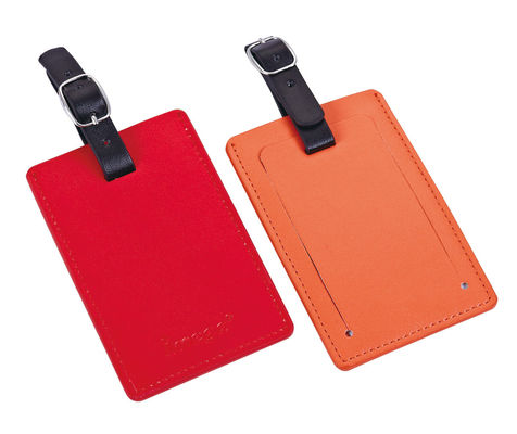 Etiqueta de equipaje de aluminio de PU personalizada para viajeros Información de contacto personalizada Forma rectangular