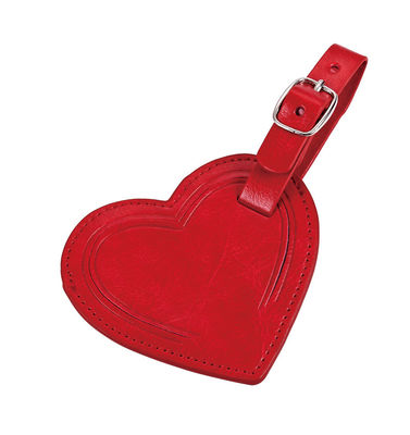 Etiqueta de equipaje en PU rectangular con correa de seguridad para facilitar la identificación de la bolsa