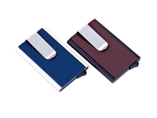 RFID Bloqueo PU Aluminio Titular de tarjetas de crédito con 8-10 tarjetas Capacidad para la organización segura