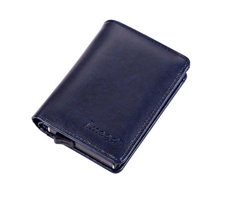 Cartera de poseedor de tarjetas de PU/aluminio clásica y sofisticada organiza 8-10 tarjetas con cierre magnético
