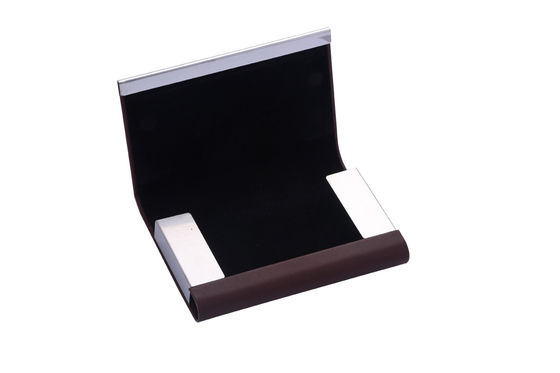 Elegante porta tarjetas de nombre de marco de metal con capacidad de cierre instantáneo de 50 tarjetas de visita