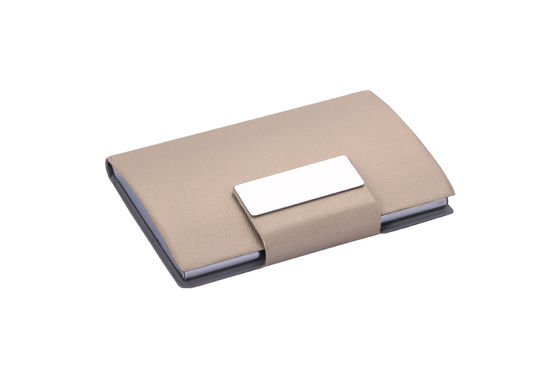 Portador de tarjetas de nombre de metal delgado adecuado para hombres y mujeres con diseño rectangular elegante
