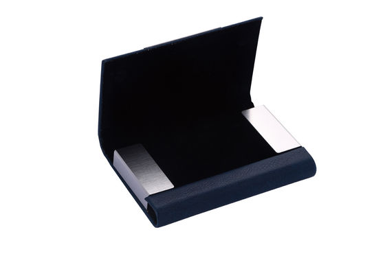 Portador de tarjetas de nombre de metal rectangular con cierre rápido delgado y compacto