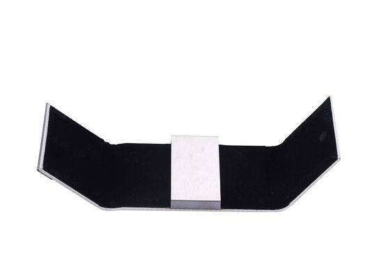 Elegante porta tarjetas de identificación de metal PU para ferias comerciales y eventos