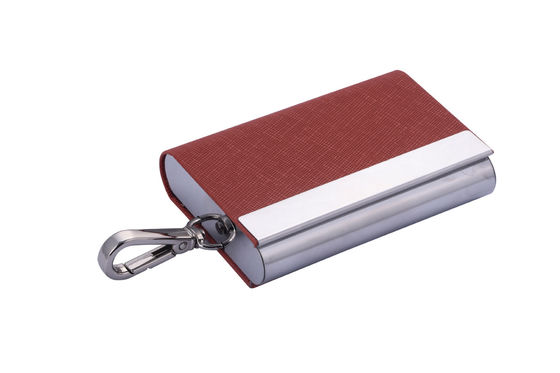 Organizador de tarjetas de cerradura de metal delgado y PU