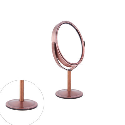 Espejo de maquillaje de mesa giratorio de plata ajustable con aumento de 1X / 2X