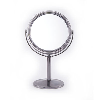Espejo de mesa de plata redonda con diseño ajustable