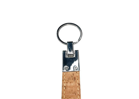 Regalo de cuero a granel de la publicidad del recuerdo de los llaveros de Cork Plain Leather Keyring 12m m