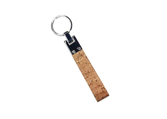 Regalo de cuero a granel de la publicidad del recuerdo de los llaveros de Cork Plain Leather Keyring 12m m