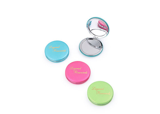 Espejos cosméticos promocionales del bolso del acuerdo de la PU del espejo del bolsillo de Macaron