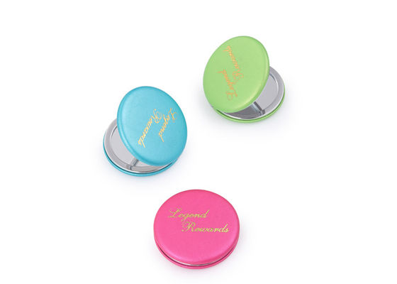 Espejos cosméticos promocionales del bolso del acuerdo de la PU del espejo del bolsillo de Macaron