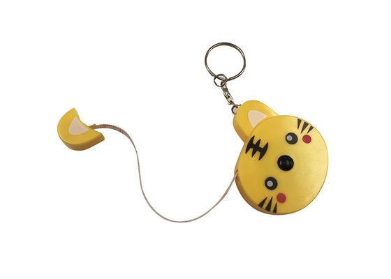 Sastre plástico Animal Metal del ABS lindo de Tiger Retractable Tape Measure