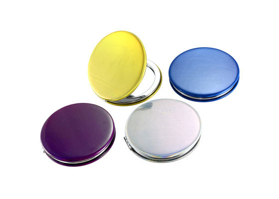 El bolso redondo de las señoras del espejo portátil del maquillaje de la PU de Jelly Color duplica plegable