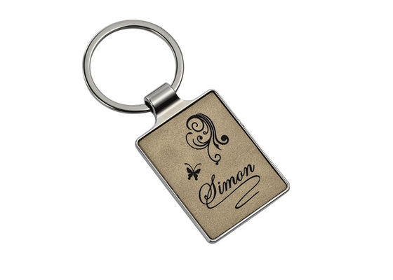 Llave 4m m rosada Ring Advertising de Logo Leather Key Chains 55m m del grabado del laser