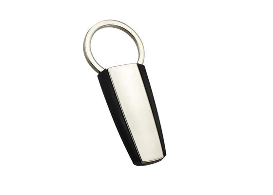 Metal aparte dominante plástico Logo Keychain Silver Electroplating del trapezoide del tenedor del tirón del ABS