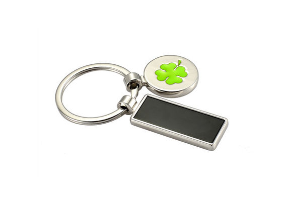 Cuerpo pendiente de encargo del rectángulo de Logo Metal Keychain Holder Cute de la promoción