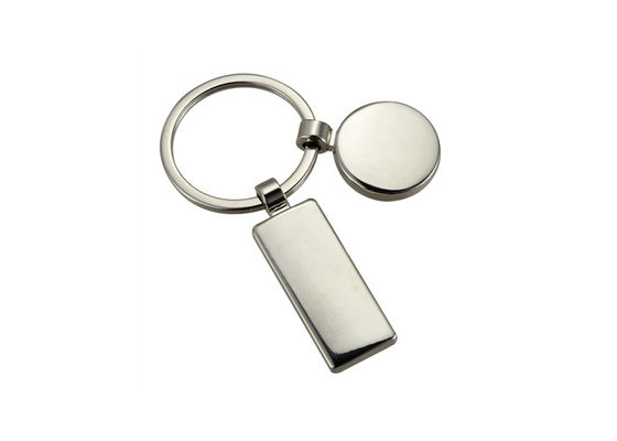 Cuerpo pendiente de encargo del rectángulo de Logo Metal Keychain Holder Cute de la promoción