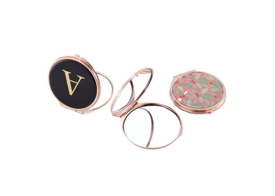Espejo plegable de Rose Gold Cosmetic Pocket Mirror Pantone del metal del ABS pequeño