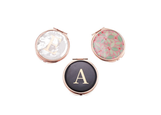 Espejo plegable de Rose Gold Cosmetic Pocket Mirror Pantone del metal del ABS pequeño