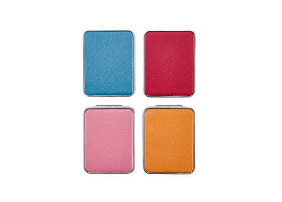Espejo grueso cosmético plegable rectangular del viaje del espejo 11m m del bolsillo de la PU pequeño