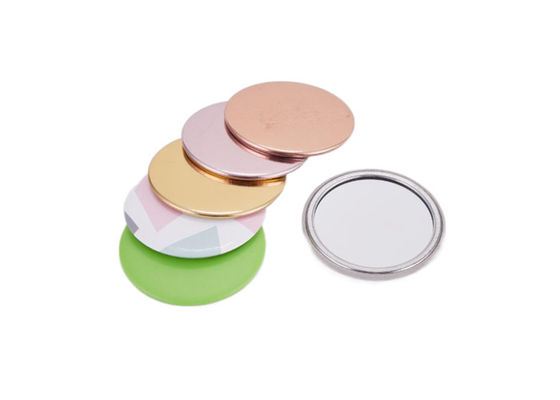Mini Unique Silver Compact Mirror grabó el metal Logo Single Sides de Debossing