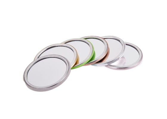 Mini Unique Silver Compact Mirror grabó el metal Logo Single Sides de Debossing