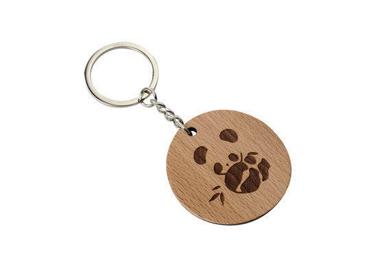El cubrir con una cúpula lindo de Logo Plain Wooden Keychain Epoxy de la cadena dominante del metal del regalo del recuerdo