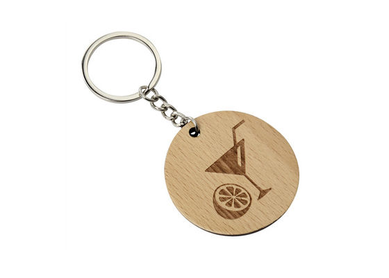 El cubrir con una cúpula lindo de Logo Plain Wooden Keychain Epoxy de la cadena dominante del metal del regalo del recuerdo