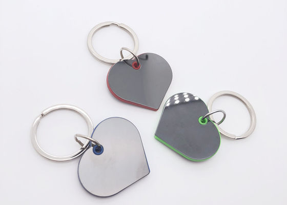 Llavero plástico del metal del niquelado de Ring Heart Shape 4.2m m de la llave del hierro