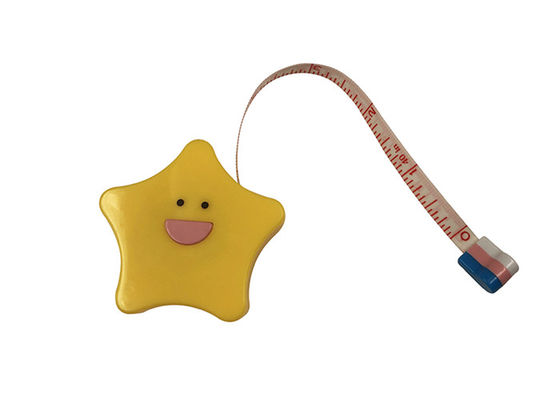 Sastre plástico Soft Tape Measure para el regalo publicitario grueso lindo de la estrella 14m m del cuerpo
