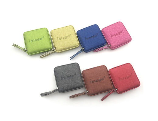 Textura de cuero Debossing Logo Souvenir de la PU Mini Retractable Tape Measure Fabric del ABS
