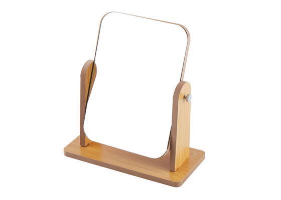 Espejo de escritorio de madera 9 los x 24cm de la tabla de la haya cosmética rectangular rotativa del espejo