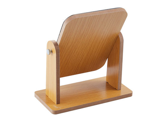 Espejo de escritorio de madera 9 los x 24cm de la tabla de la haya cosmética rectangular rotativa del espejo