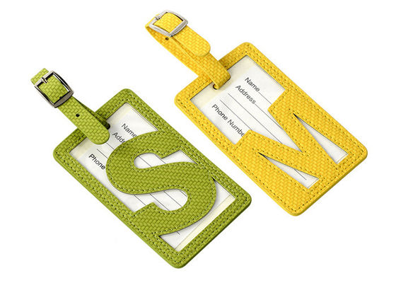 Etiqueta hueco de cuero del modelo de la PU del viaje del color de la etiqueta verde del equipaje