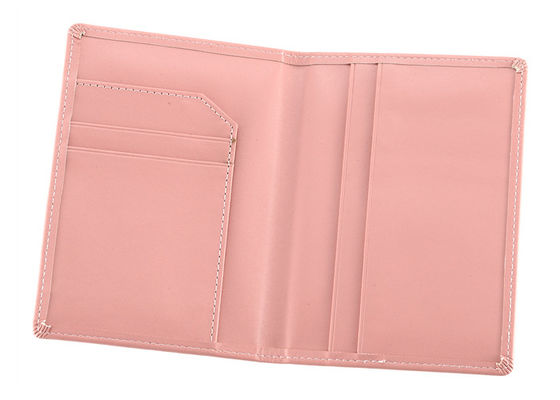 Cartera personalizada cubierta de cuero del pasaporte del tenedor del pasaporte de la PU del rosa