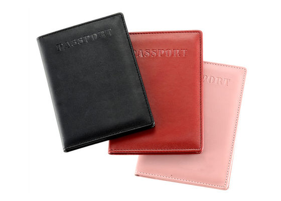 El tenedor sólido del pasaporte del viaje del rectángulo modificó a Logo Pu Leather Passport Holder para requisitos particulares