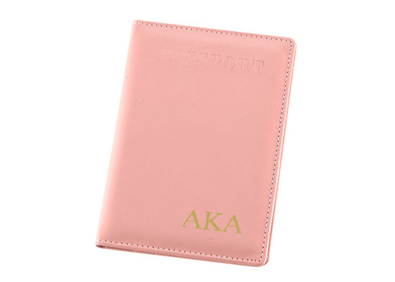 Cartera personalizada cubierta de cuero del pasaporte del tenedor del pasaporte de la PU del rosa