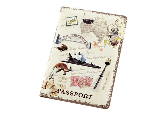 Viaje que imprime la cubierta Logo Personalised Passport Wallet grabado en relieve cuero del pasaporte de la PU